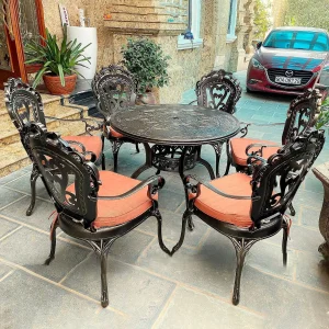 Bộ Bàn Ghế Nhôm Đúc Nhập Khẩu D100 6 Ghế