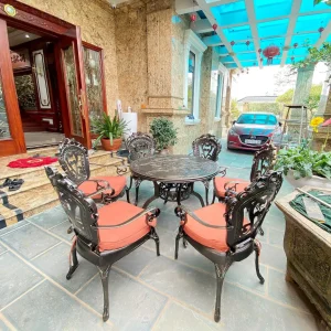 Bộ Bàn Ghế Nhôm Đúc Nhập Khẩu D100 6 Ghế