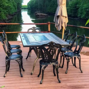 Bàn Ghế Sân Vườn Ngoài Trời Có Bếp Nướng