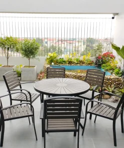 Bàn Ghế Sân Vườn Ngoài Trời D100 Composit