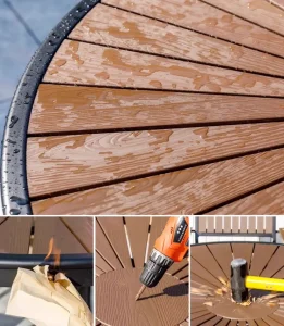 Bàn Ghế Sân Vườn Ngoài Trời D100 Composit