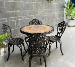 Bộ Bàn Ghế Sân Vườn Mặt Đá D84 4 ghế