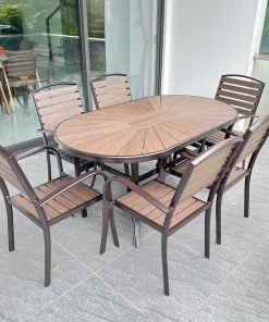 Bộ Bàn Ghế Sân Vườn Ngoài Trời Nan Nhựa D160