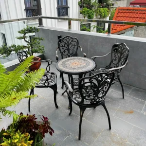 Bộ Bàn Ghế Sân Vườn Mặt Đá D60 – 4GCB