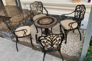 Bộ Bàn Ghế Sân Vườn Mặt Đá D60 – 4GCB