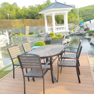 Bộ Bàn Ghế Sân Vườn Ngoài Trời Nan Nhựa D160