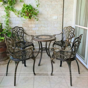 Bộ Bàn Ghế Sân Vườn Mặt Đá D60 – 4GCB