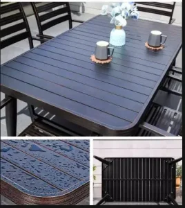 Bàn Ghế Sân Vườn Nhôm Đúc Nan Thẳng D150