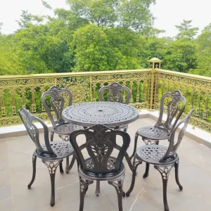 Bộ Bàn Ghế Sân Vườn Nhôm Đúc 6 Ghế D80