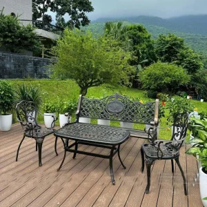 Bộ Bàn Ghế Công Viên Ngoài Trời Nhôm Đúc D102