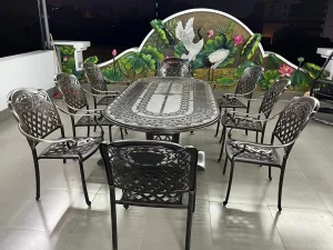 Bàn Ghế Nhôm Đúc Ngoài Trời BA-8G210