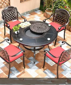 Bàn Ghế Sân Vườn Kèm Bếp Nướng BBQ