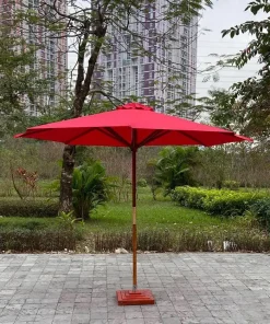 Ô dù Siêu Thị Nội Thất Nhập Khẩu chính tâm cán gỗ 3m màu đỏ