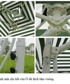 Ô dù hòa phát lệch tâm vuông 2m5 màu đỏ