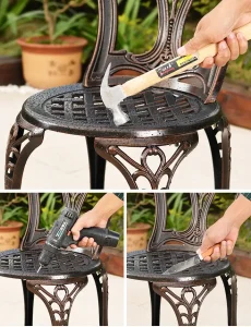 Bộ Bàn Ghế Ngoài Trời Nhôm Đúc Mặt Đá D120-10G