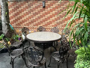 Bộ Bàn Ghế Ngoài Trời Nhôm Đúc Mặt Đá D120-10G