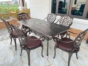 Bộ Bàn Ghế Sân Vườn D175 6 Ghế Lá