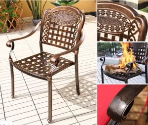 Bộ Bàn Ghế Nhôm Đúc Mặt Đá Xanh D94