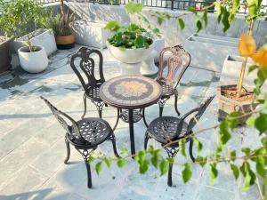 Bộ Bàn Ghế Ngoài Trời Mặt Đá D60 4 Ghế