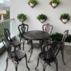 Bộ Bàn Ghế Nhôm Đúc Sân Vườn D78 6 Ghế