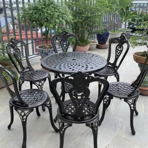 Bộ Bàn Ghế Nhôm Đúc Sân Vườn D78 6 Ghế