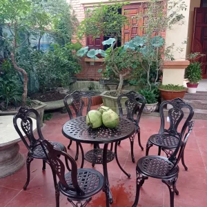 Bộ Bàn Ghế Nhôm Đúc Sân Vườn D78 6 Ghế