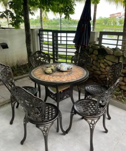 Bàn Ghế Sân Vườn Ngoài Trời Mặt Đá D94