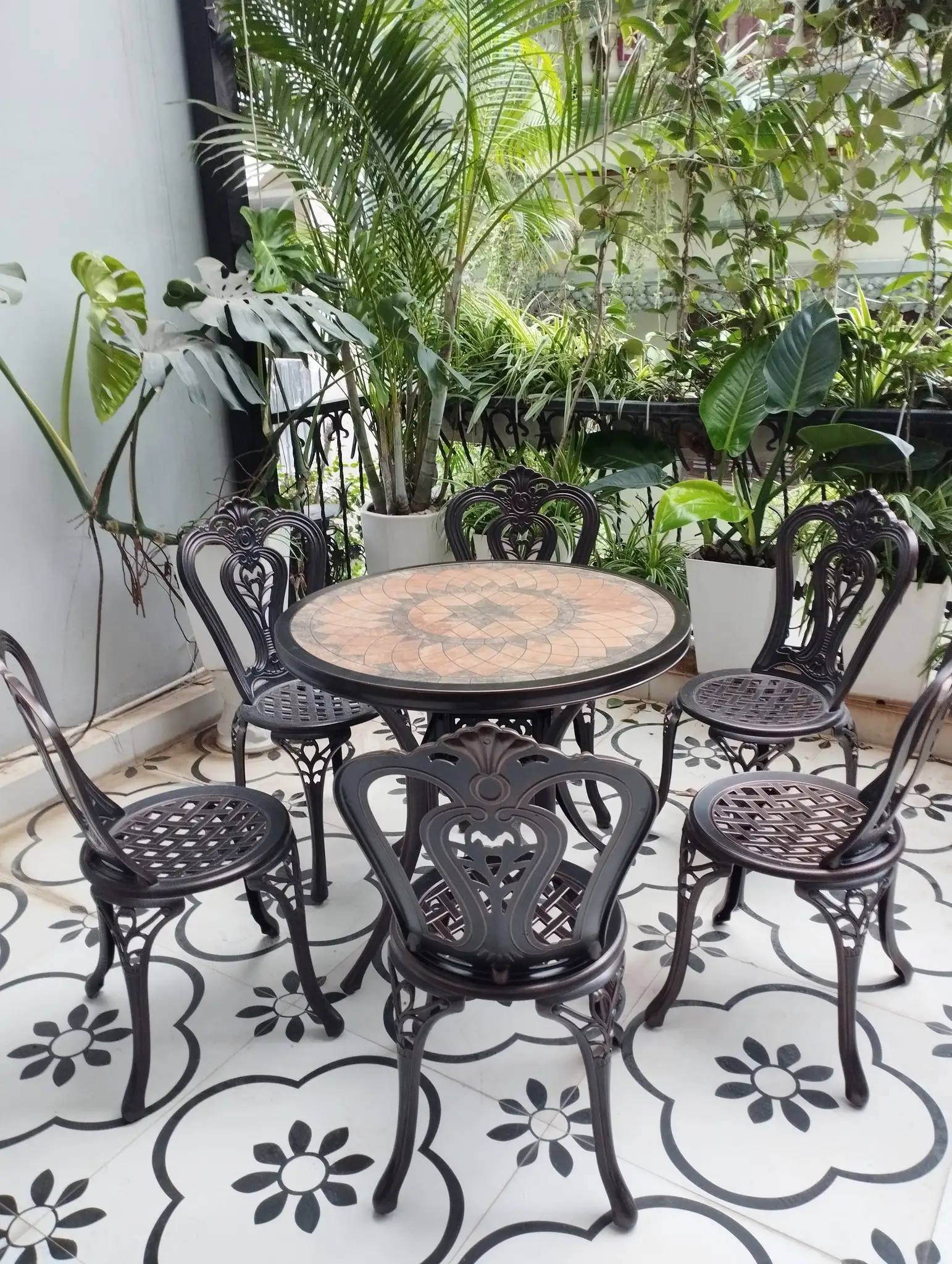 Bàn Ghế Sân Vườn Ngoài Trời Mặt Đá D94