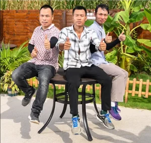 Bộ Bàn Ghế Sân Vườn Ngoài Trời D100 Nan Composite