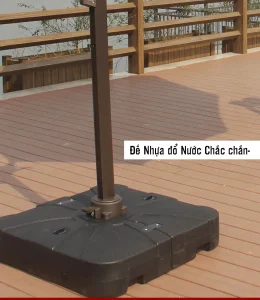 Dù lệch tâm tròn 3m xoay 360 hợp kim nhôm màu đỏ