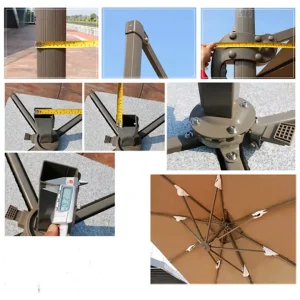 Dù lệch tâm tròn 3m hợp kim nhôm màu xanh