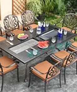 Bàn Ghế Sân Vườn Có Bếp Nướng LN-HCN-D205