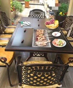 Bàn Ghế Sân Vườn Có Bếp Nướng LN-HCN-D205