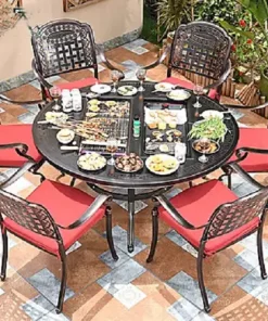 Bàn Ghế Sân Vườn Có Lò Nướng LNT136-2