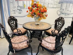 Bàn Ghế Ngoài Trời Nhôm Đúc Mặt Đá D94