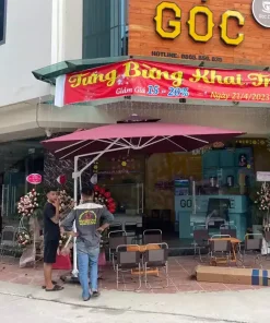 Ô dù Siêu Thị Nội Thất Nhập Khẩu lệch tâm vuông 3M màu đỏ