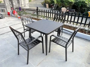 Bàn Ghế Ngoài Trời Nhôm Đúc Vuông