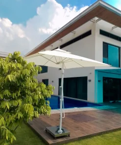 Ô dù hòa phát lệch tâm vuông 3m màu trắng