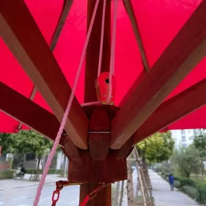 Ô dù chính tâm cán gỗ 3m màu đỏ