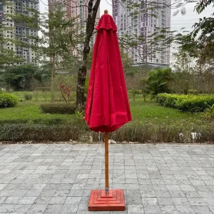 Ô dù chính tâm cán gỗ 3m màu đỏ