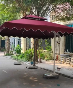 Ô dù hòa phát lệch tâm vuông 3m màu xanh