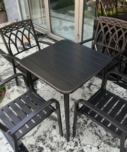 Bàn Ghế Ngoài Trời Nhôm Đúc Vuông