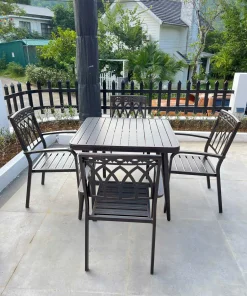 Bàn Ghế Ngoài Trời Nhôm Đúc Vuông